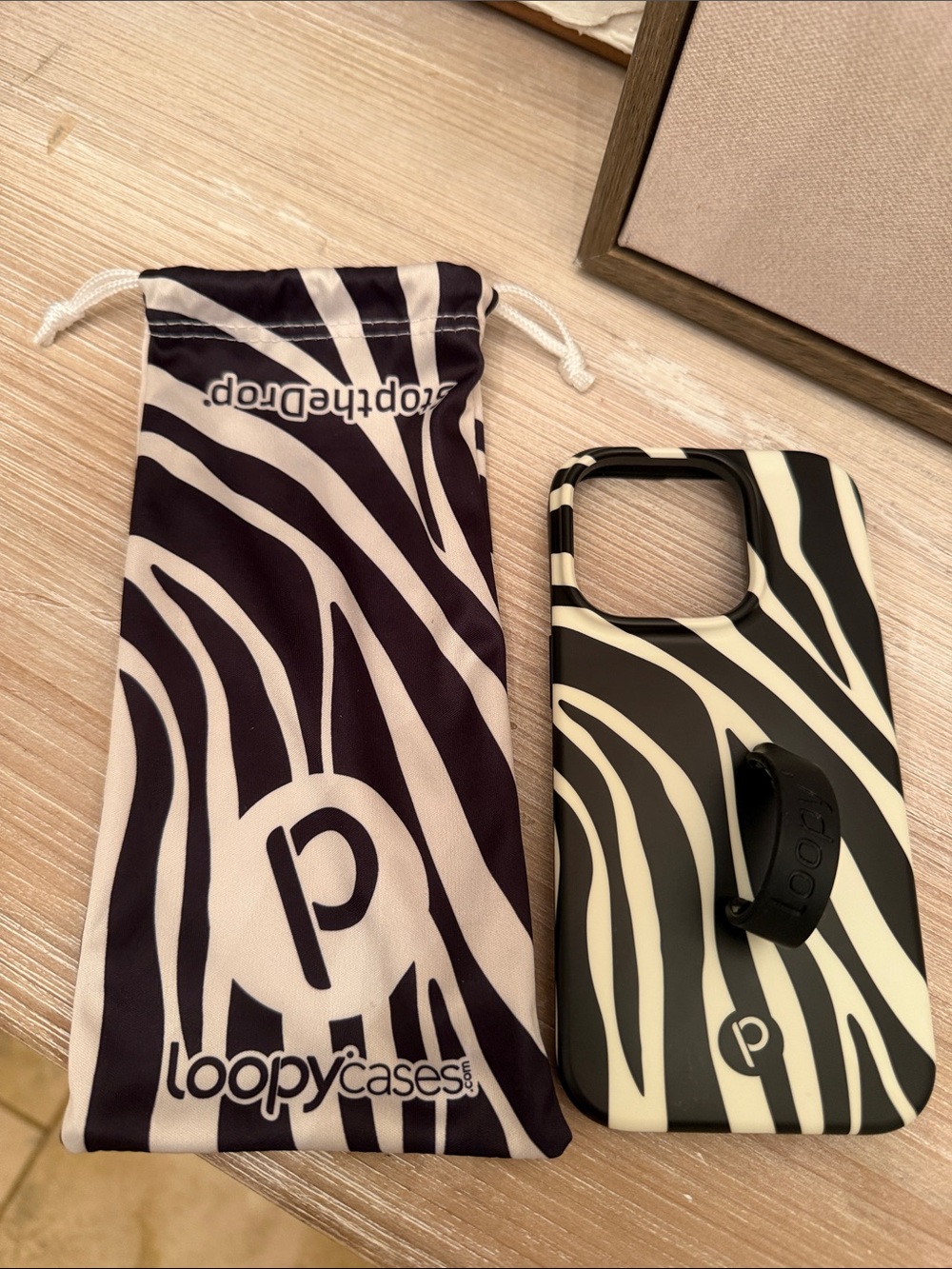 NEW Loopy Case for IPHONE 14 Zebra Print with Built-In Loop Grip- NEW